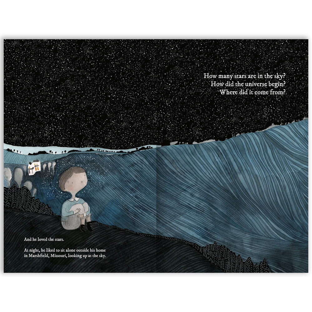 The Boy Whose Head Was Filled With Stars, A Life of Edwin Hubble — Enchanted Lion Books